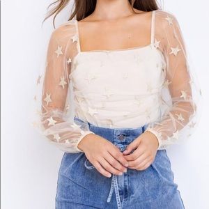 Boutique Small Mesh Star Bodysuit